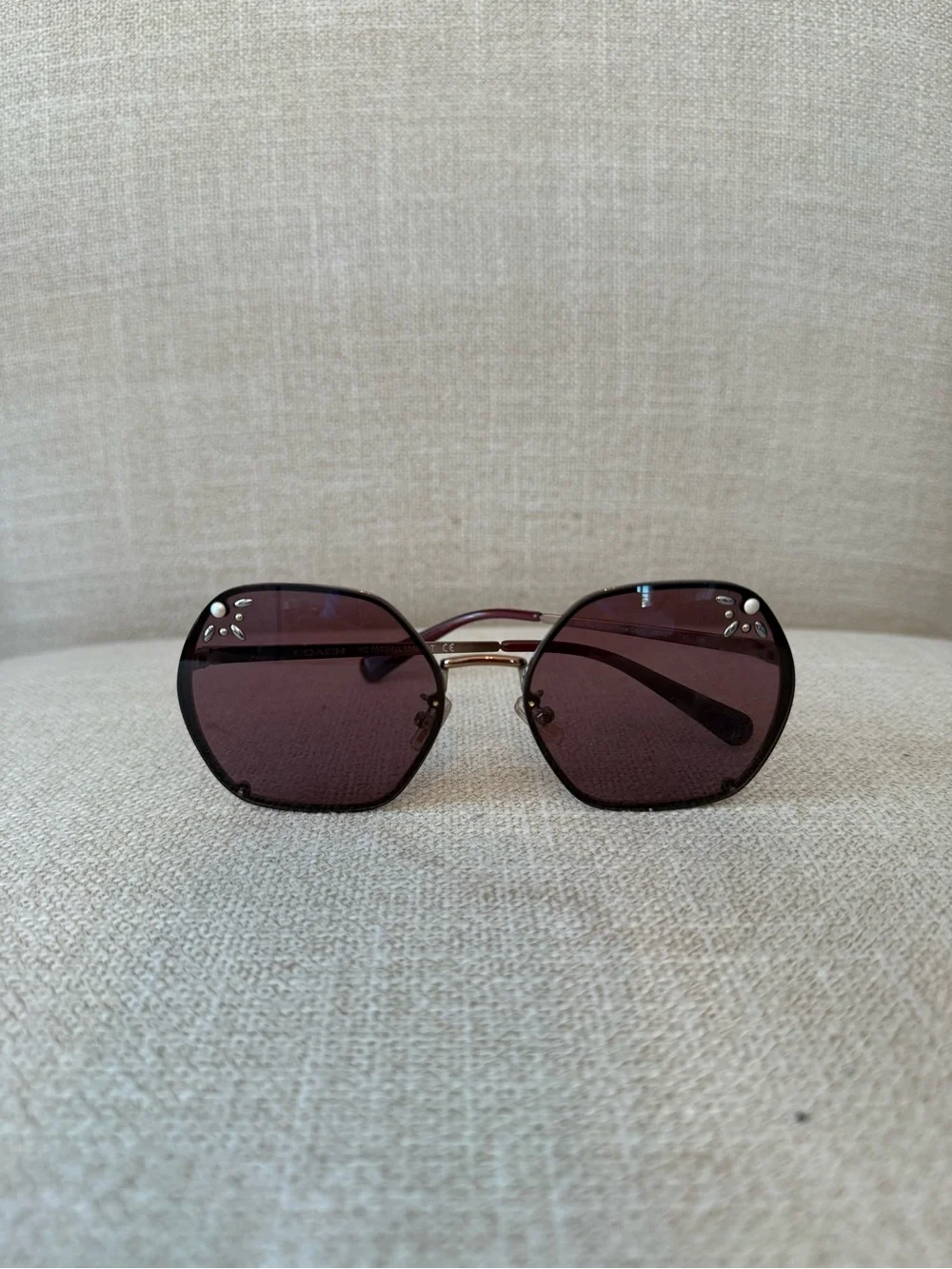 Coach Prairie Rivets Hexagon Sunglasses